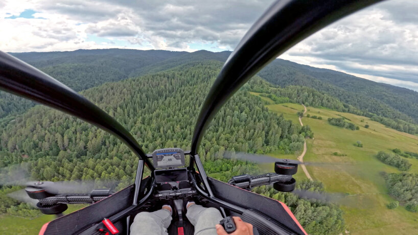 view during the test flight
