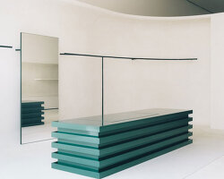 jil sander hamburg store's sculptural display elements shape hybrid boutique interiors