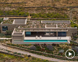 katerina valsamaki embeds subterranean house into hillside slot on tinos island, greece