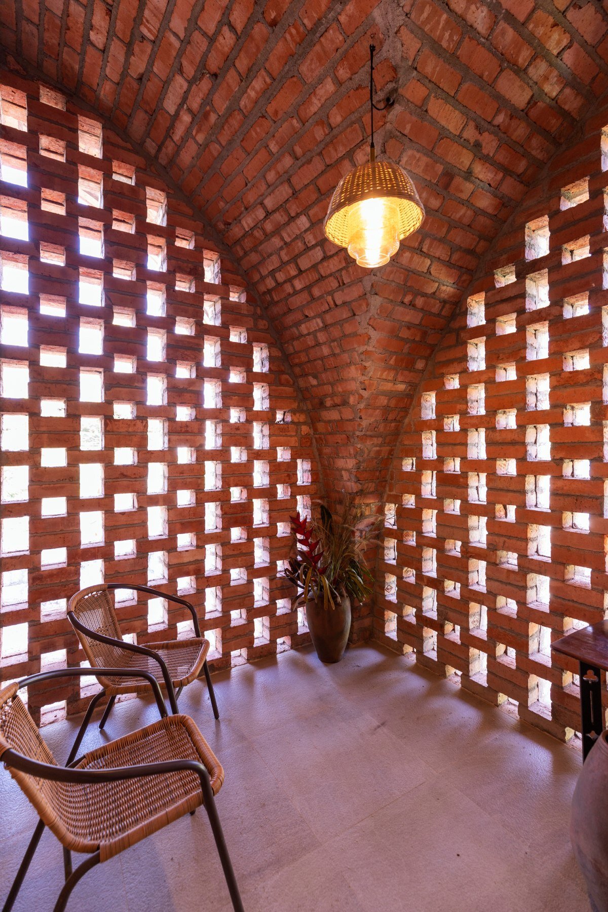 asymmetric brick vaults top NO architects' compact home in kerala, india