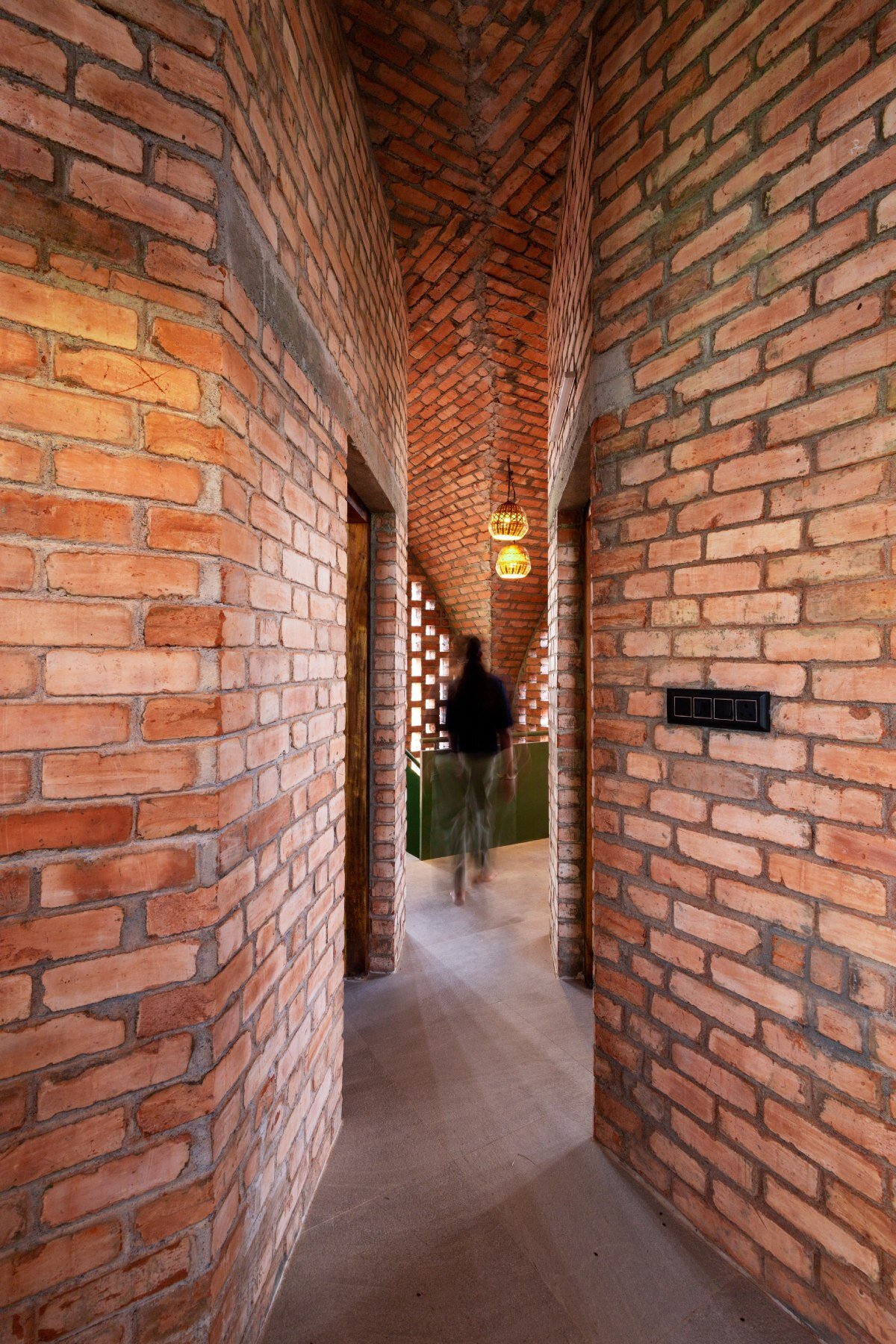 asymmetric brick vaults top NO architects' compact home in kerala, india