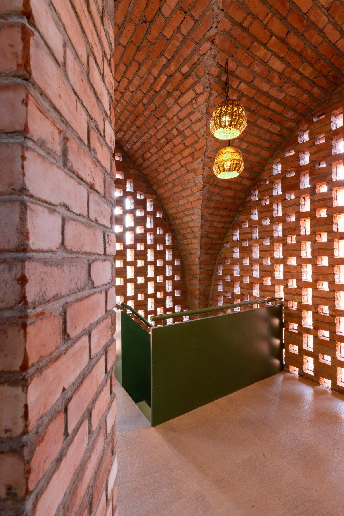asymmetric brick vaults top NO architects' compact home in kerala, india