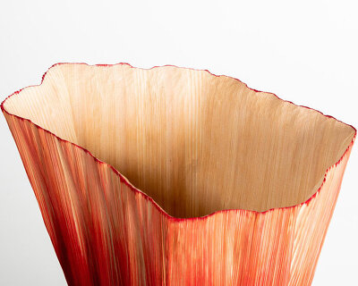 didi NG wing yin carves sculptural pleats on wood to resemble soft and light fabric