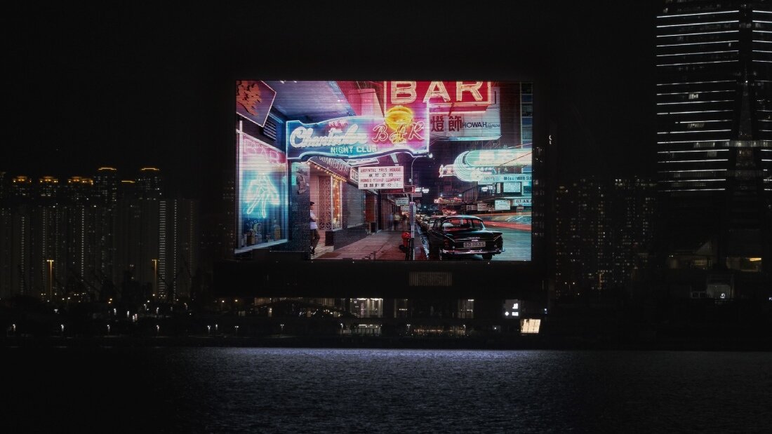 greg girard illuminates M+ museum facade with cinematic visions of 1970s–90s hong kong