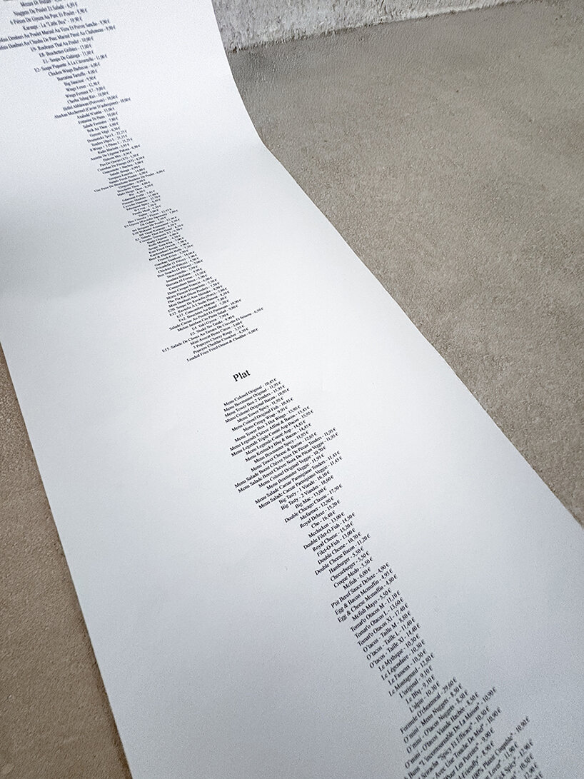 zélé collective turns uber eats' entire menu into 22-meter-long print artwork