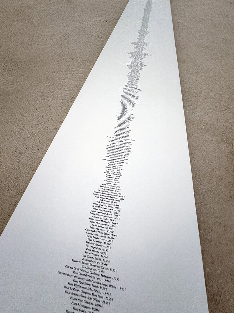 zélé collective turns uber eats' entire menu into 22-meter-long print artwork
