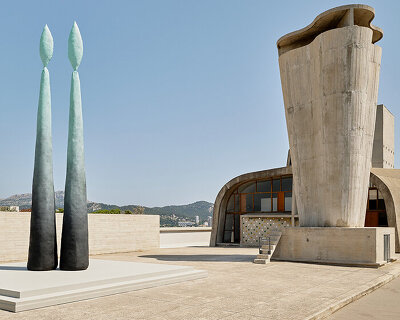 monumental candle sculptures by sterling ruby adorn MAMO at le corbusier's la cité radieuse