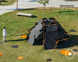 cheng tsung feng plans dragon nest installation out of wood and metal in ljubljana