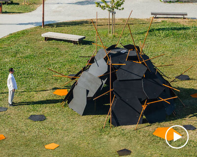 cheng tsung feng plans dragon nest installation out of wood and metal in ljubljana