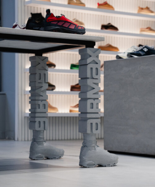nigel VMU reimagines 90s digital culture with brutalist nike airmax table for offspring