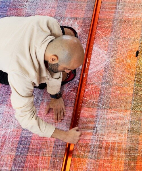 behind nima nabavi's vast geometric vortex painting: converging energy, labor, and structure