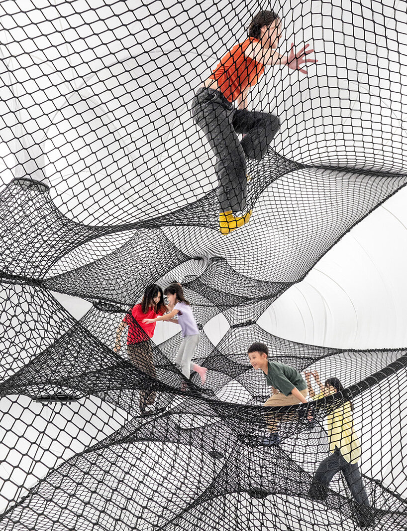 numen/for use suspends walkable net and string worlds in taiwan's CMP inspiration museum