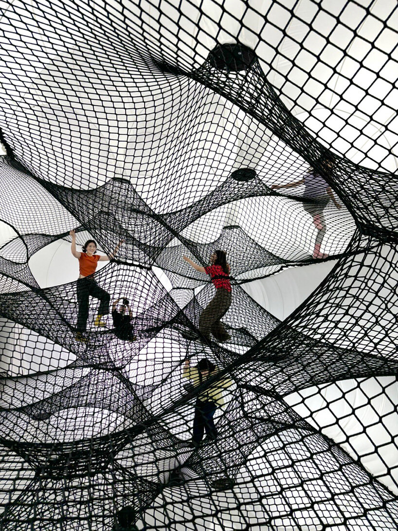 numen/for use suspends walkable net and string worlds in taiwan's CMP inspiration museum