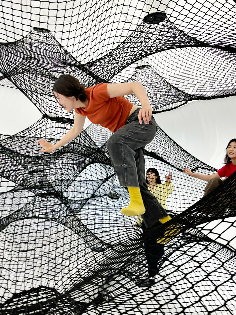 numen/for use suspends walkable net and string worlds in taiwan's CMP inspiration museum