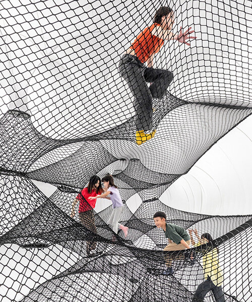 numen/for use suspends walkable net and string worlds in taiwan's CMP inspiration museum