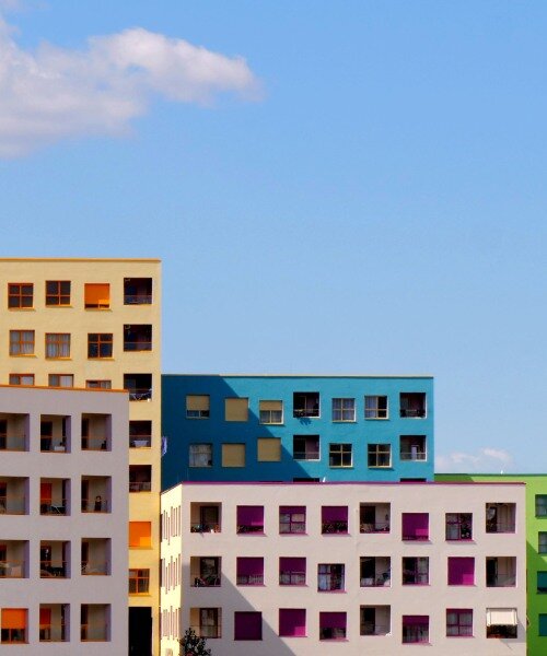 OMA's mangalem 21 masterplan steps checkerboard of homes down slope in tirana, albania