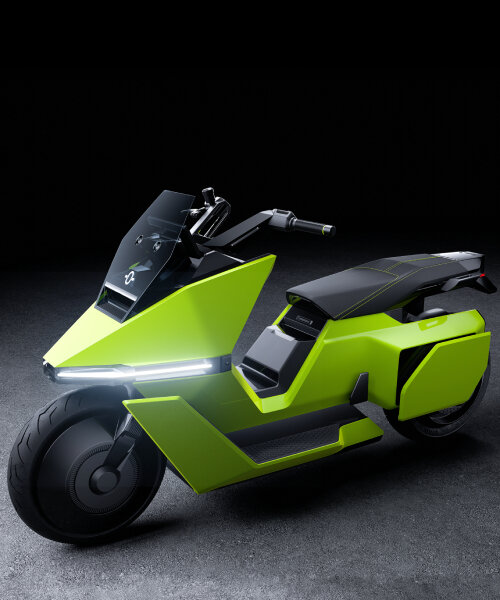 omoway’s self-parking electric motorcycle has saberlights on its starship-inspired body