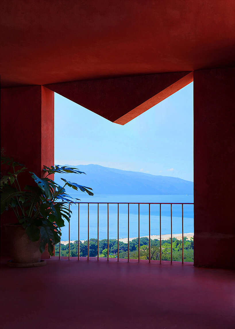 oppenheim architecture unveils all-red vlore beach tower as part of albania's coastal revival