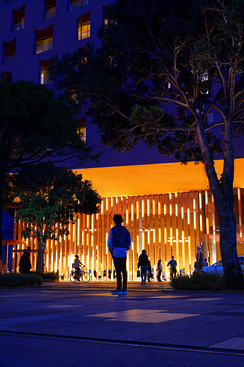 oppenheim architecture unveils all-red vlore beach tower as part of albania's coastal revival