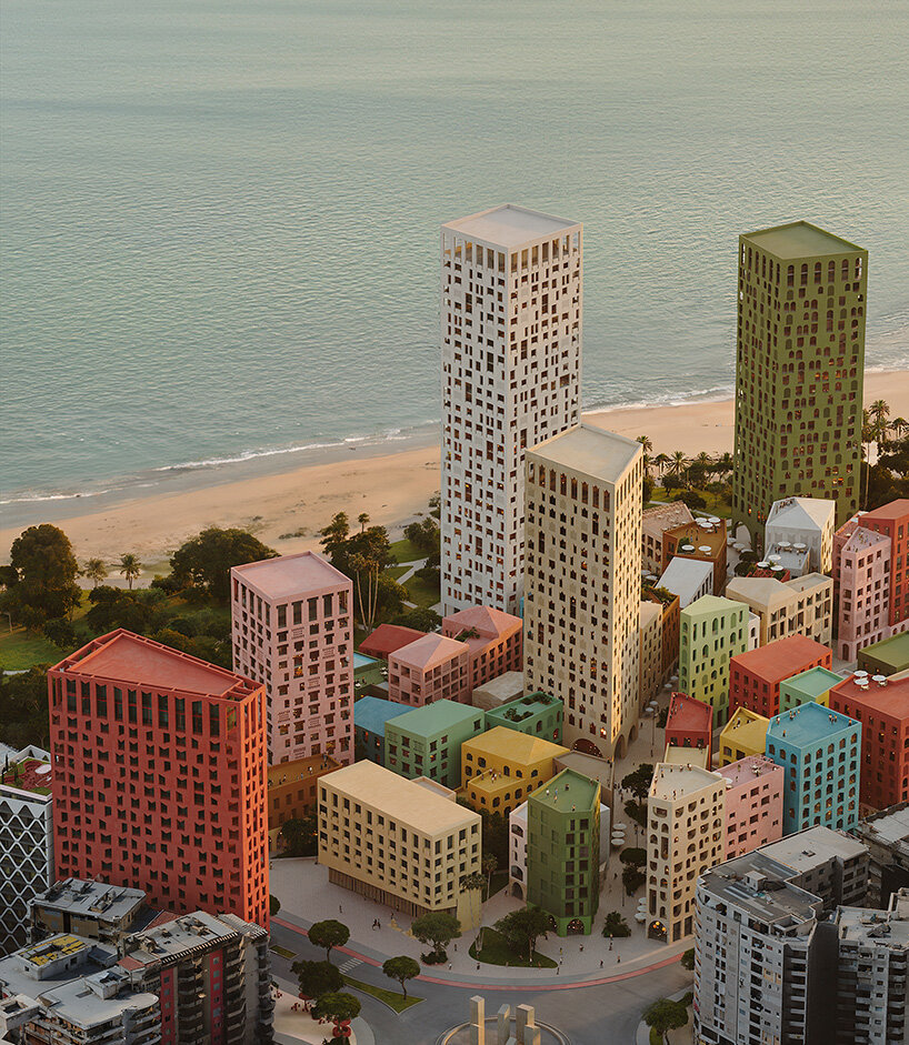 oppenheim architecture layers village-scale blocks and vibrant towers on albania's coast