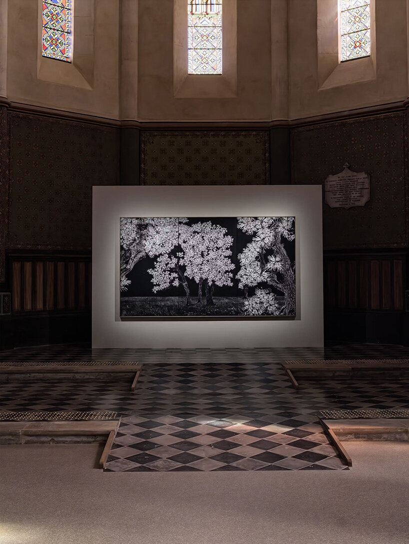 participatory tree of scanned hands by JR grows in montpellier's former church