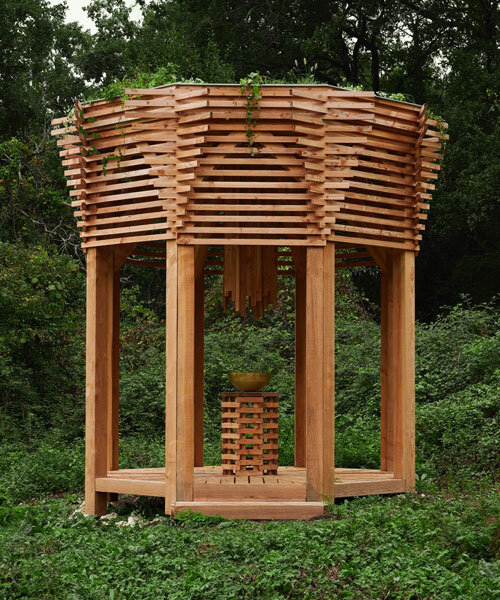 studio baudequinmaldes' sensory installations interact poetically with nature in france