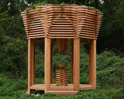 studio baudequinmaldes' sensory installations interact poetically with nature in france