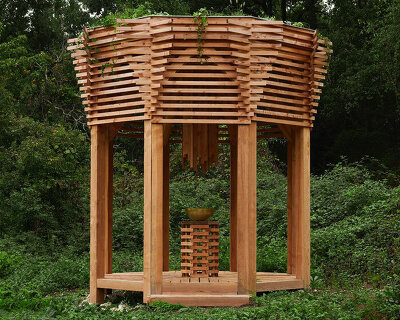 studio baudequinmaldes' sensory installations interact poetically with nature in france