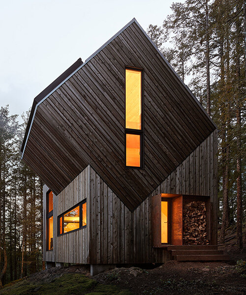 prefabricated mass timber retreat by daria sheina studio lands on remote canadian island