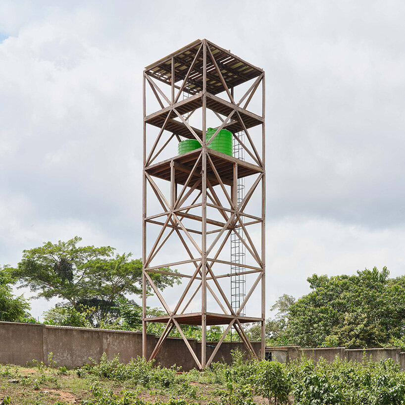rammed earth and local wood shape community-first kindergarten in cameroon by urbanitree