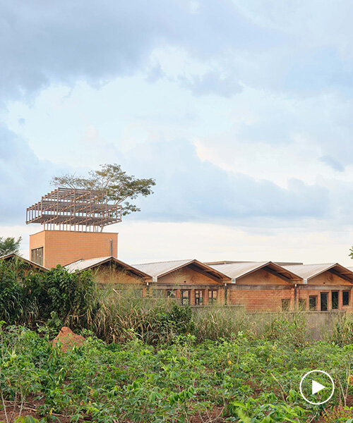 rammed earth and local wood shape community-first kindergarten in cameroon by urbanitree