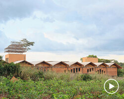 rammed earth and local wood shape community-first kindergarten in cameroon by urbanitree