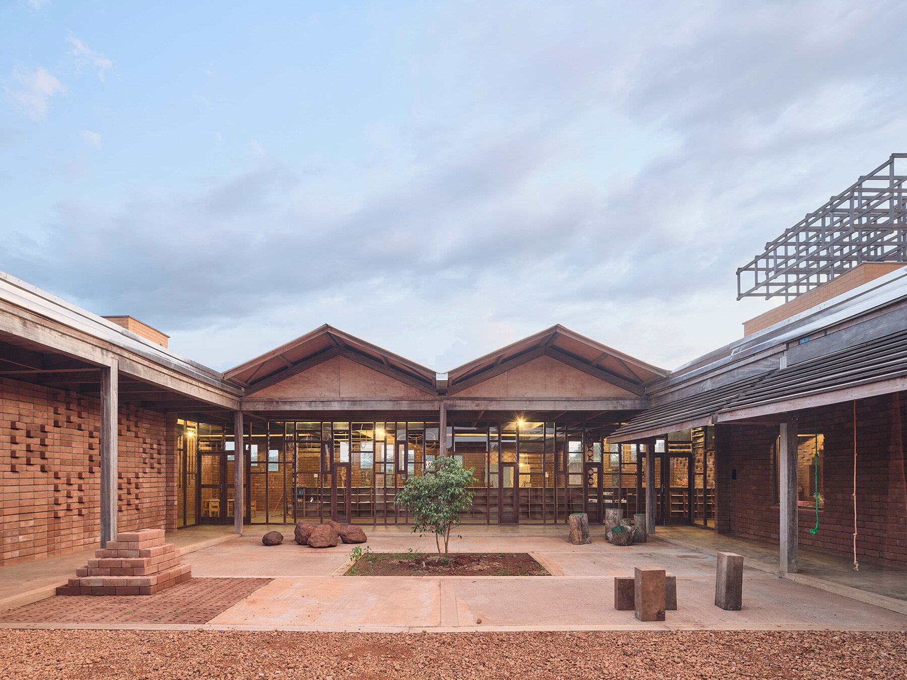 rammed-earth-local-wood-community-first-kindergarten-cameroon-urbanitree-designboom-large01