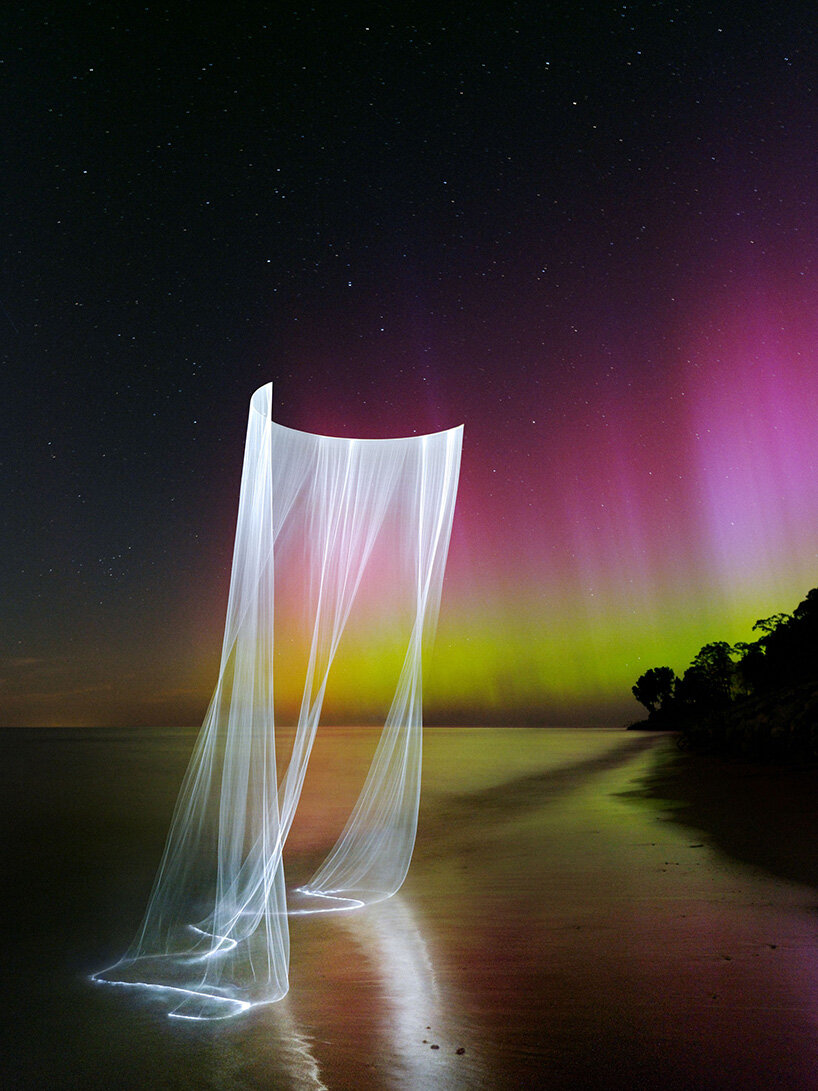 reuben wu draws aerial geometries with drones and lasers across remote landscapes