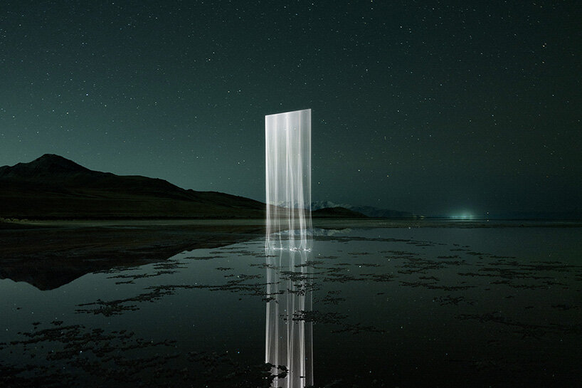 reuben wu draws aerial geometries with drones and lasers across remote landscapes