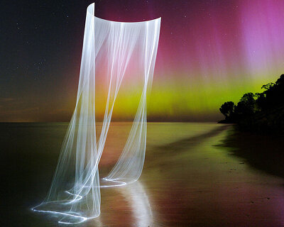 reuben wu draws aerial geometries with drones and lasers across remote landscapes