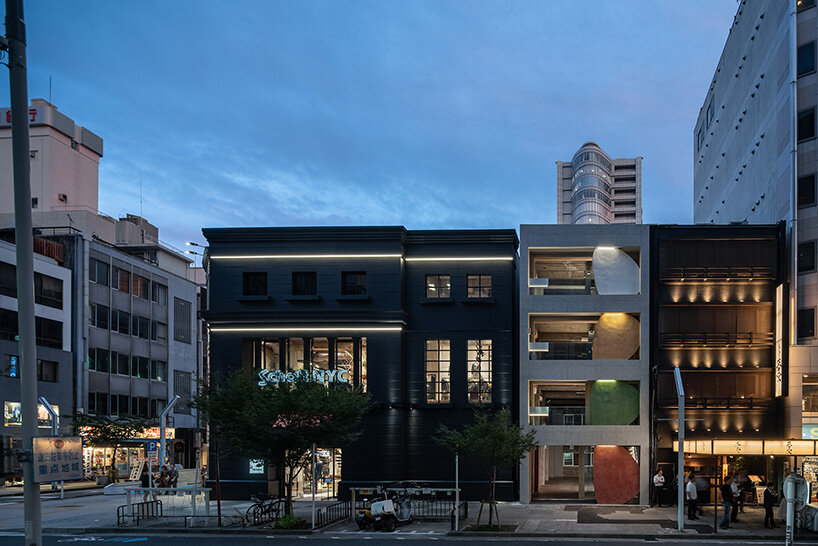 sculptural ovals shape seismic retrofit of 50-year-old building in japan by C+A