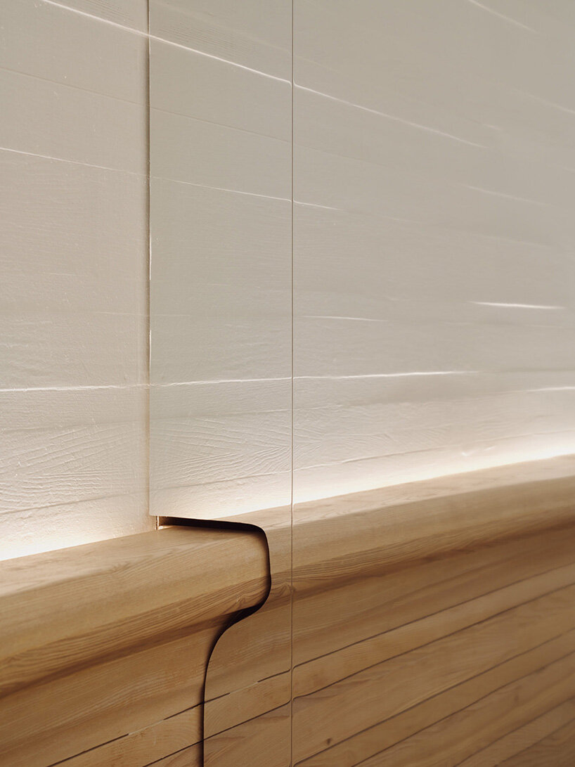 selgascano and curtis su envelop % arabica new york café in handcrafted timber cocoon