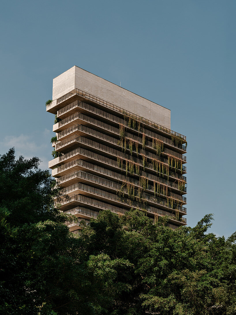 studio arthur casas wraps ribbed concrete tower with vertical gardens in são paulo
