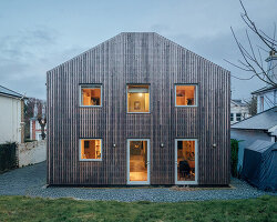 studio bark retrofits victorian-era 'meadow house' with cork and timber extension