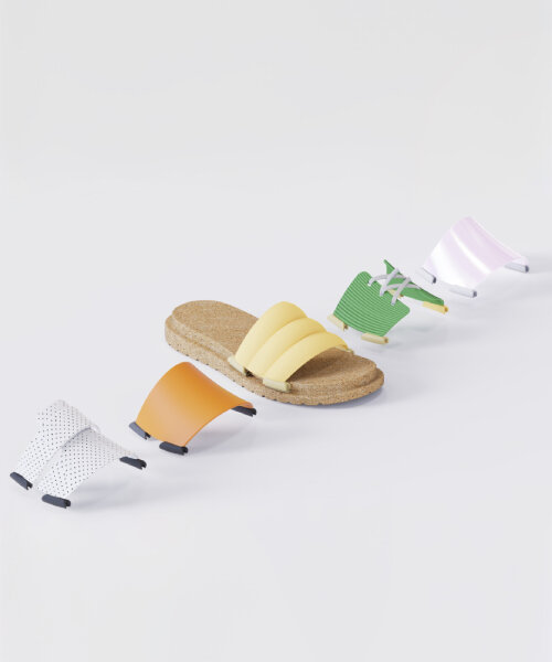 meet swapz, a series of changeable straps for slippers designed with a custom ‘rail’ system