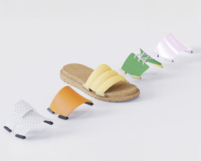 meet swapz, a series of changeable straps for slippers designed with a custom ‘rail’ system