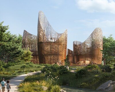 timber nest pavilion anchors dubai masterplan, the wilds, envisioned as woodland sanctuary