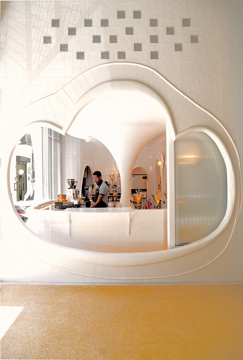 tiny dessert shop by 314 architecture studio brings flowing forms to central athens