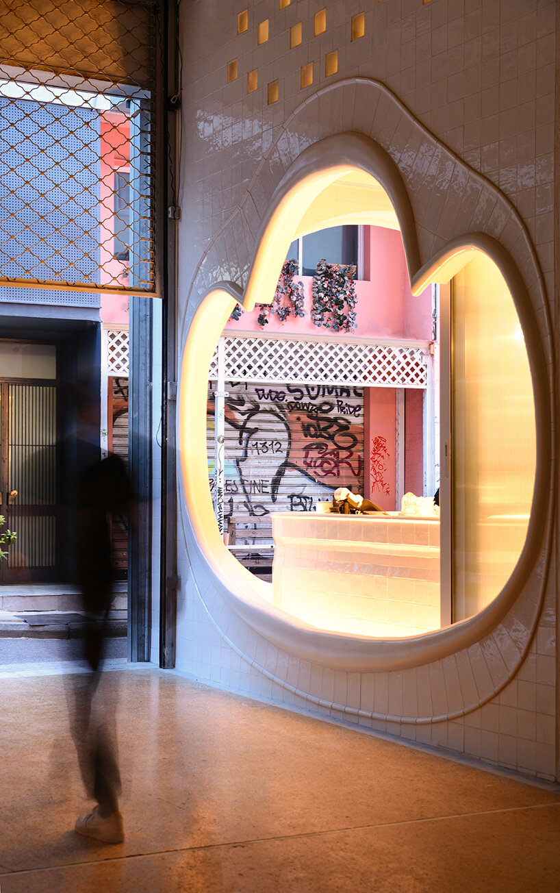 tiny dessert shop by 314 architecture studio brings flowing forms to central athens