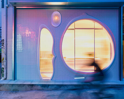 tiny dessert shop by 314 architecture studio brings flowing forms to central athens