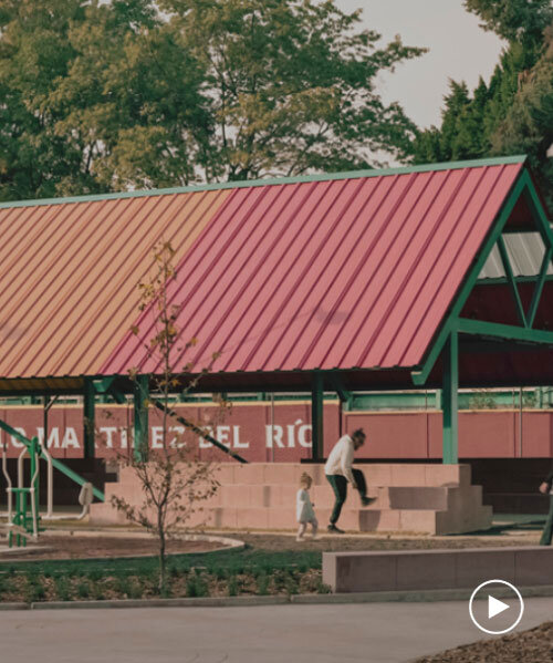 steel canopies and vibrant courts by amasa estudio reclaim public plaza in mexico city
