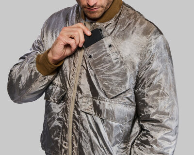 vollebak electromagnetic shielding jacket blocks radiation with materials used in NASA rover