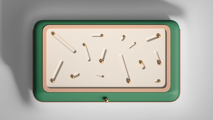 taras yoom's sculptural backgammon set reflects rhythm of play through colors and patterns