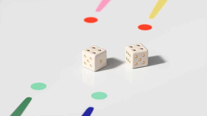 taras yoom's sculptural backgammon set reflects rhythm of play through colors and patterns